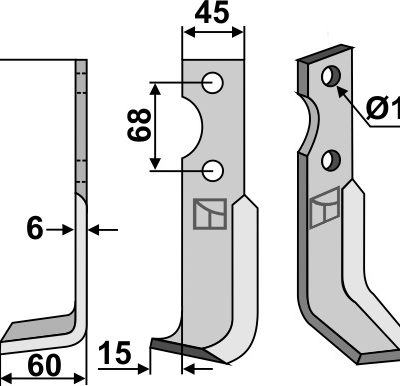Blade 208x45mm, left