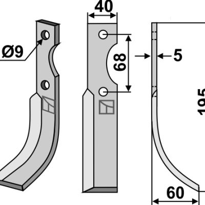 Blade 195x40mm, right