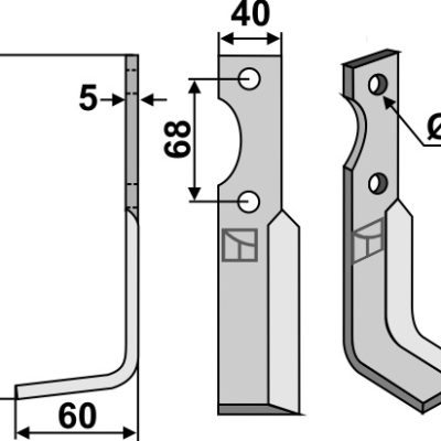 Blade 195x40mm, left