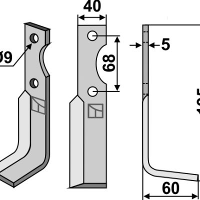 Blade 195x40mm, right