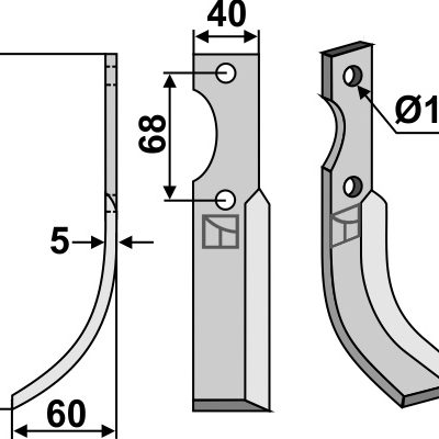 Blade 197x40mm, left