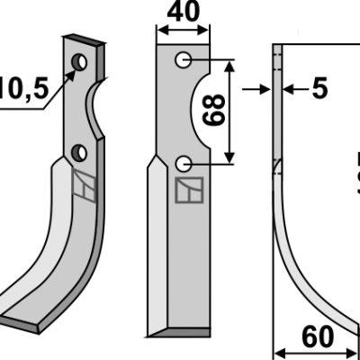 Blade 197x40mm, right
