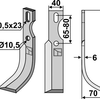 All-purpose blade 230x40mm, right