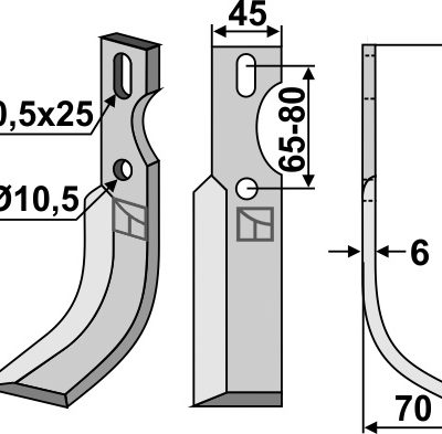 All-purpose blade 230x45mm, right