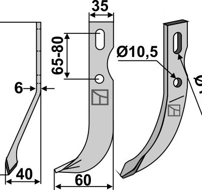 All-purpose blade 218x35mm, left
