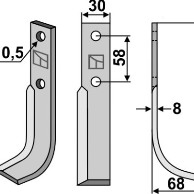 Blade 215x30mm, right