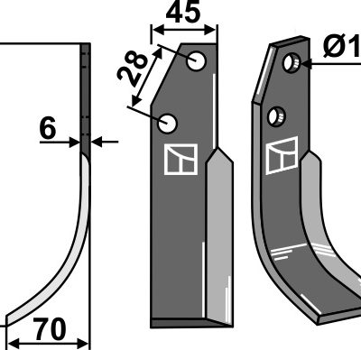 Blade 145x45mm, left
