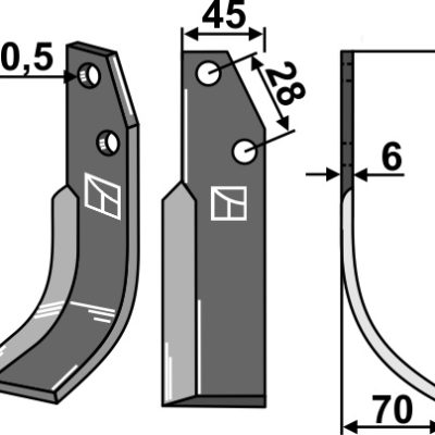 Blade 145x45mm, right