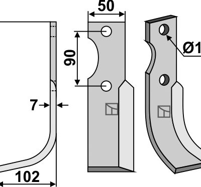 Blade 255x50mm, left