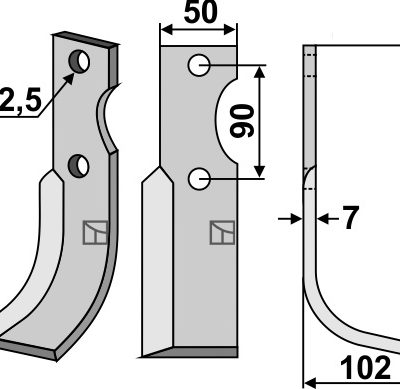Blade 255x50mm, right
