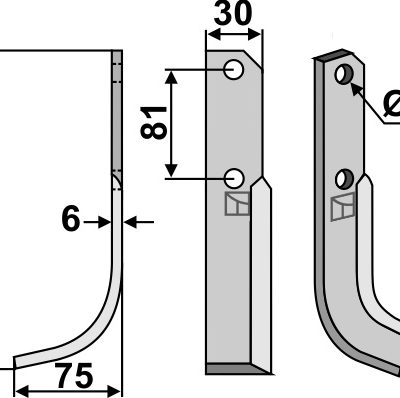 Blade 185x30mm, left