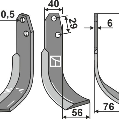 Blade 158x40mm, right