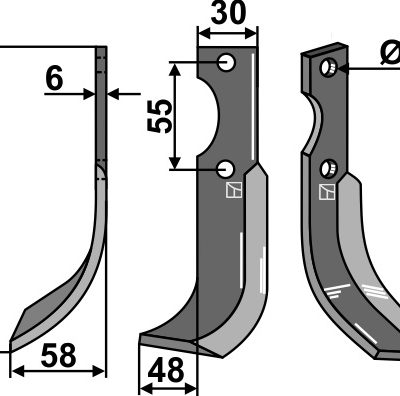 Blade 172x30mm, left