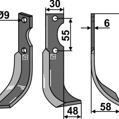 Blade 172x30mm, right