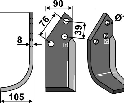 Blade 218x90mm, left