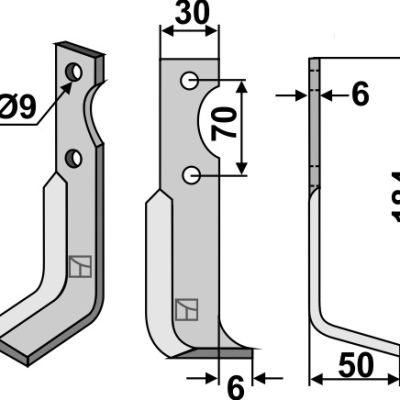 Blade 184x30mm, right