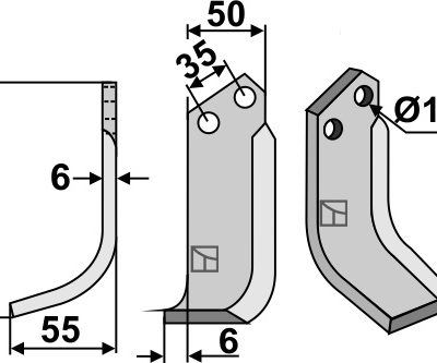 Blade 130x50mm, left