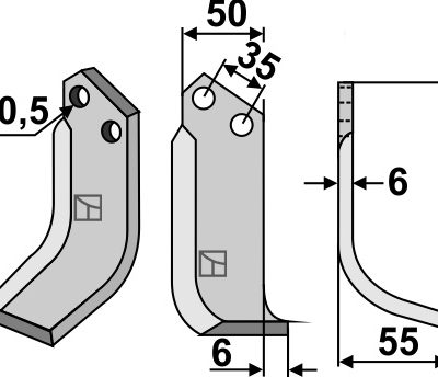 Blade 130x50mm, right