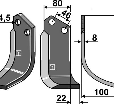 Blade 220x80mm, right