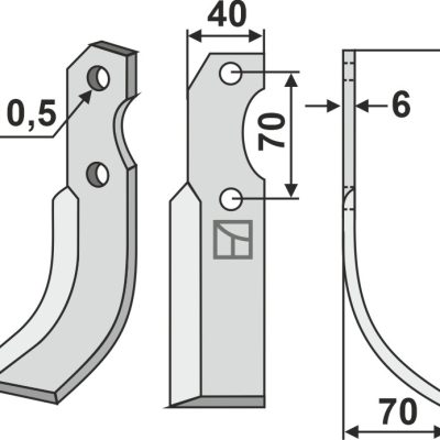 Blade 220x40mm, right