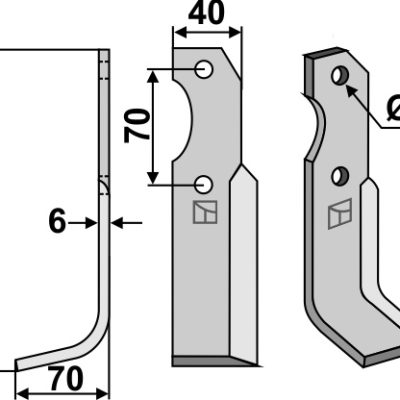 Blade 220x40mm, left