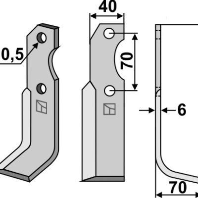Blade 220x40mm, right