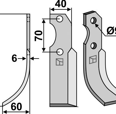 Blade 205x40mm, left