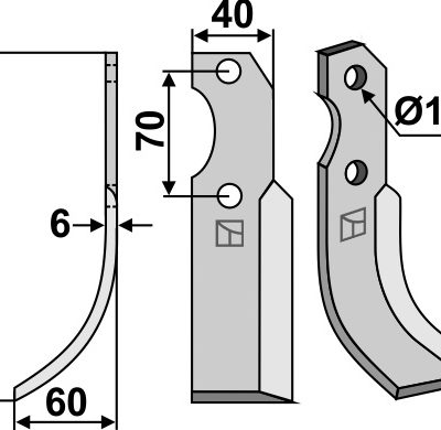 Blade 205x40mm, left