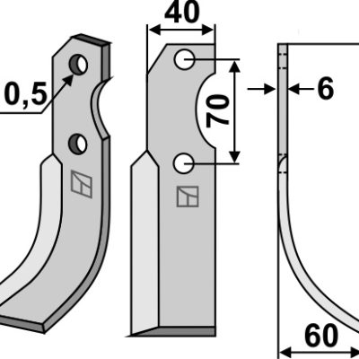 Blade 205x40mm, right