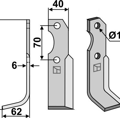 Blade 205x40mm, left