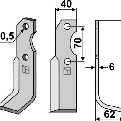 Blade 205x40mm, right