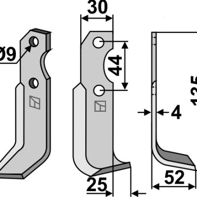 Blade 135x30mm, right