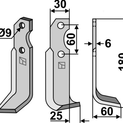 Blade 180x30mm, right