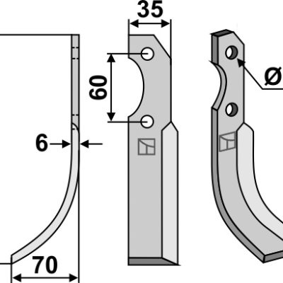 Blade 200x35mm, left