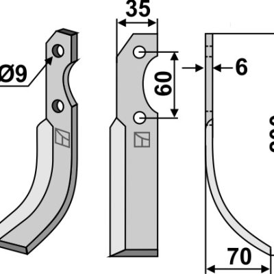 Blade 200x35mm, right