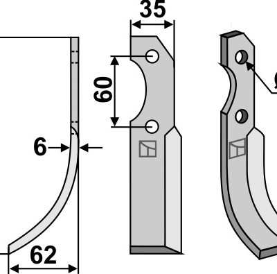 Blade 182x35mm, left