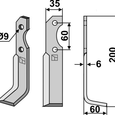 Blade 200x35mm, right