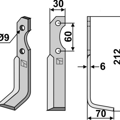 Blade 212x30mm, right
