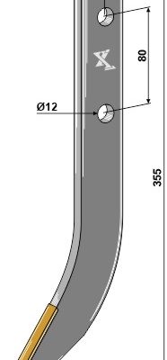 Row cutter hook - Hard metal