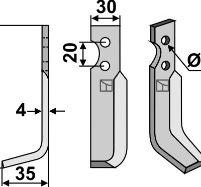 Blade 125x30mm, left