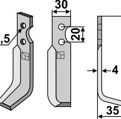 Blade 125x30mm, right