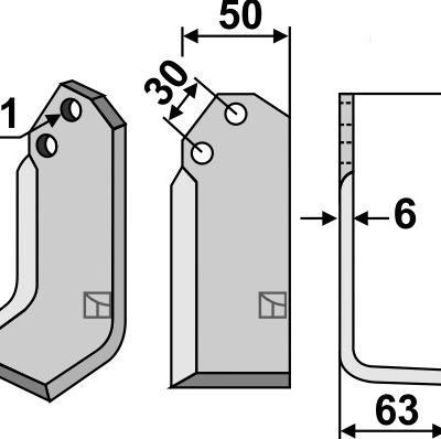 Blade 160x50mm, right
