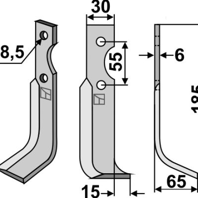 Blade 185x30mm, right