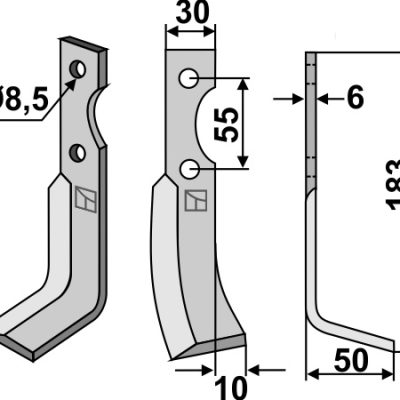 Blade 183x30mm, right