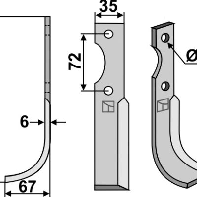 Blade 220x35mm, left
