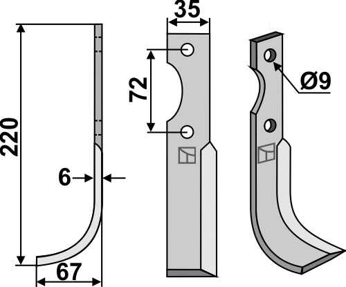 Blade 220x35mm, left