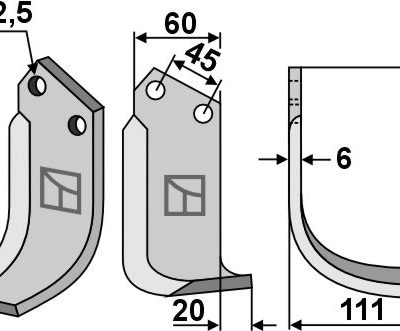 Blade 174x60mm, right