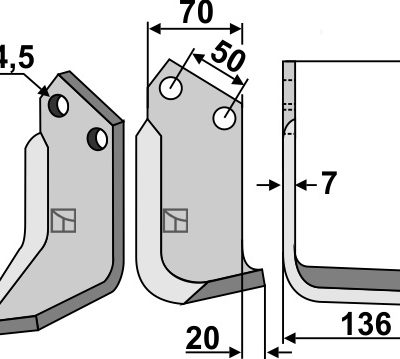 Blade 180x70mm, right