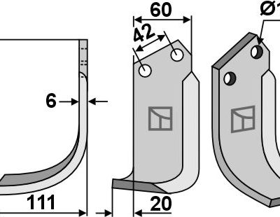 Blade 164x60mm, left