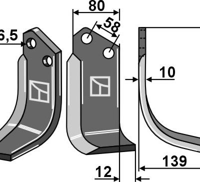 Blade 183x80mm, right
